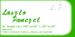 laszlo panczel business card